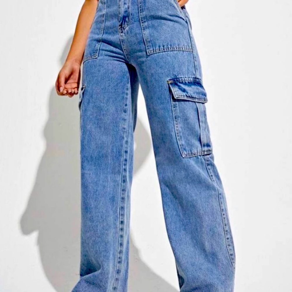 High w cargo jeans